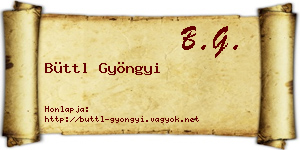 Büttl Gyöngyi névjegykártya